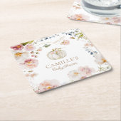 Herfst Boho pompoen Baby shower Kartonnen Onderzetters (Schuin)