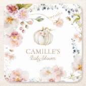 Herfst Boho pompoen Baby shower Kartonnen Onderzetters (Voorkant)