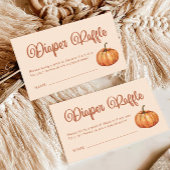 Herfst Boho Pompoen Baby shower Luier Raffle Informatiekaartje