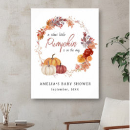 Herfst Boho pompoen Baby shower Poster