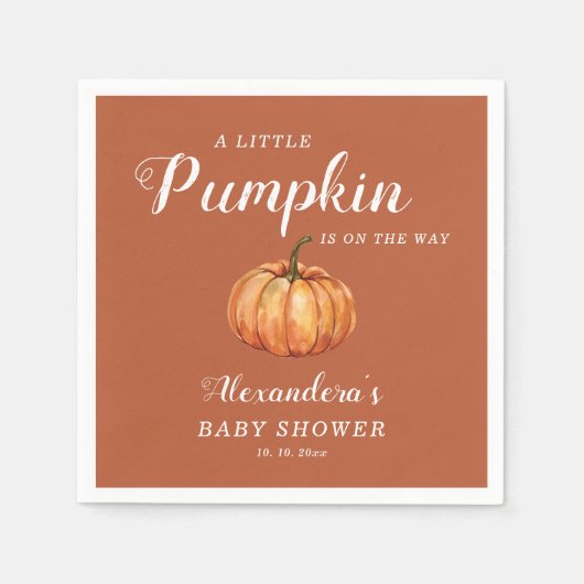 Herfst Boho pompoen Baby shower Servet (Voorkant)