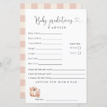 Herfst Boho Pompoen Baby shower Voorspellingen Adv