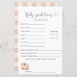 Herfst Boho Pompoen Baby shower Voorspellingen Adv