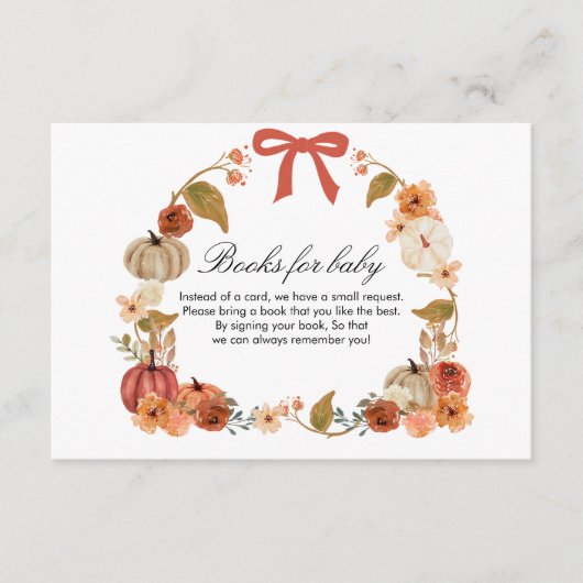 Herfst Boho Pompoen Babyshower Informatiekaartje (Voorkant)