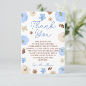 Herfst Boho pompoen blauw Baby shower dank u kaart (Staand voorkant)