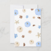 Herfst Boho pompoen blauw Baby shower dank u kaart (Achterkant)