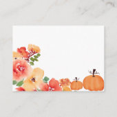 Herfst Boho pompoen bloemenluier loterij baby show Informatiekaartje (Achterkant)