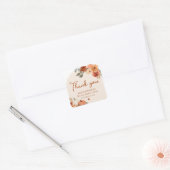 Herfst Boho Pompoen Bruidsuitnodiging Bedankt Favo Vierkante Sticker (Envelop)