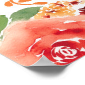 Herfst Boho pompoen floral baby shower welkom Poster (Hoek)