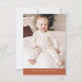 Herfst Boho Pompoen Foto Eerste Verjaardag Bedankkaart (Achterkant)