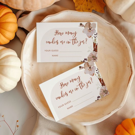 Herfst boho pompoen hoeveel snoepjes omhullingskaa informatiekaartje