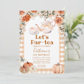 Herfst Boho Pompoen Par-tea Verjaardag Gingham Kaart (Staand voorkant)