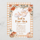 Herfst Boho Pompoen Par-tea Verjaardag Gingham Kaart (Voorkant / Achterkant)