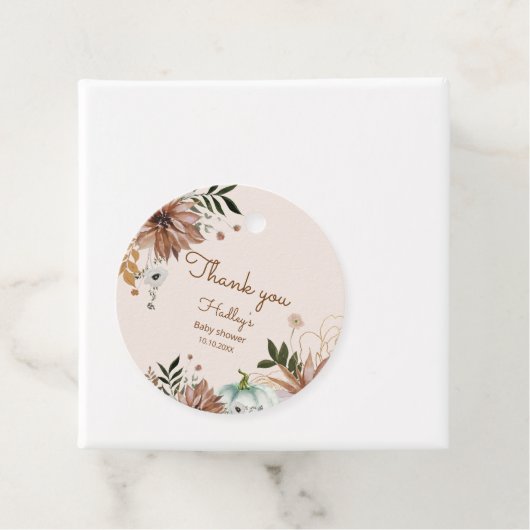 Herfst Boho pumpkin baby shower bedankt u Bedankjes Labels (In situ)