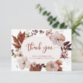 Herfst Boho pumpkin baby shower dank u uw kaart (Staand voorkant)