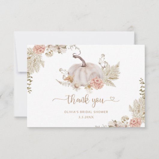 Herfst Boho pumpkin vrijgezellenfeest dank u uw ka Kaart (Voorkant)