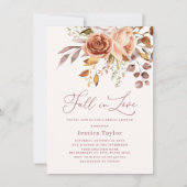 Herfst Boho Roos Bloem Waterverf Vrijgezellenfeest Kaart (Voorkant)