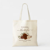 Herfst Boho Rozen Elegante Bruid Trouw Aandenken Tote Bag (Achterkant)