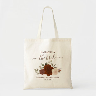 Herfst Boho Rozen Elegante Bruid Trouw Aandenken Tote Bag