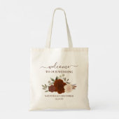 Herfst Boho Rozen Elegante Trouw Welkom Tote Bag (Achterkant)
