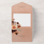 Herfst Boho Rust & Perzik Bloemenovaal Geen Diner All In One Uitnodiging (Buitenkant)