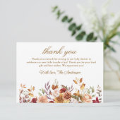 Herfst boho Rustic Baby shower Bedankkaart (Staand voorkant)