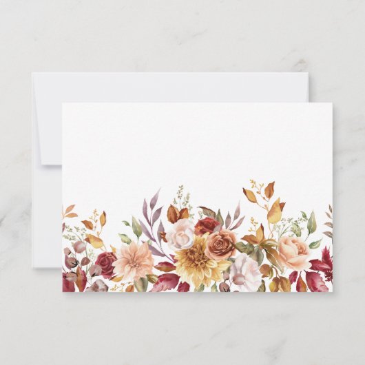 Herfst boho Rustic Baby shower Bedankkaart (Achterkant)