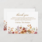 Herfst boho Rustic Baby shower Bedankkaart (Voorkant / Achterkant)