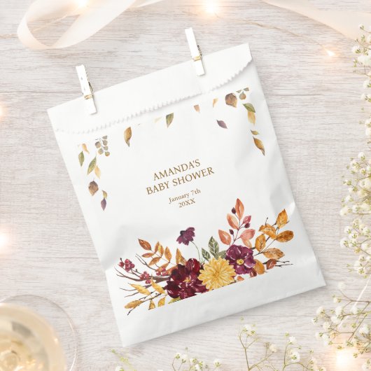 Herfst boho Rustic Baby shower Bedankzakje (Geknipt)