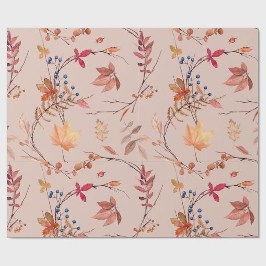 Herfst boho Rustic Baby shower Cadeaupapier (Vlak)