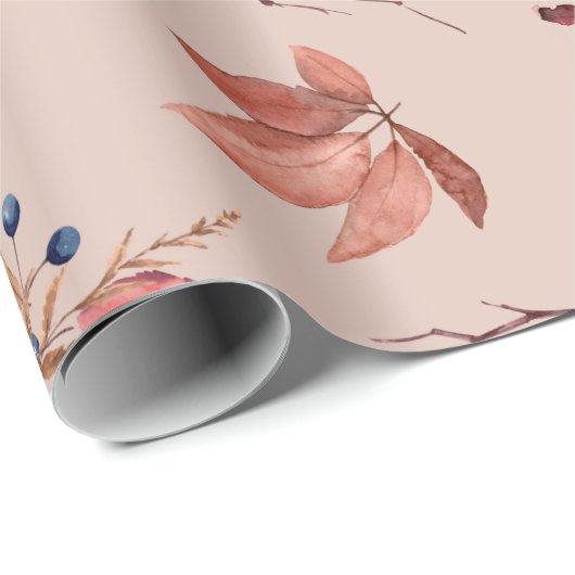 Herfst boho Rustic Baby shower Cadeaupapier (Rol Hoek)