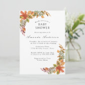 Herfst Boho Rustic Baby shower Kaart (Staand voorkant)