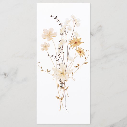 Herfst boho Rustic Baby shower Menu (Achterkant)