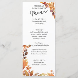 Herfst boho Rustic Baby shower Menu