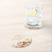 Herfst boho Rustic Baby shower Ronde Kartonnen Onderzetter (Insitu)