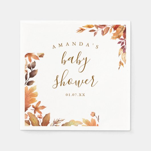 Herfst boho Rustic Baby shower Servet (Voorkant)