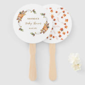 Herfst boho Rustic Pumpkin Baby shower Handwaaier (Voorkant en achterkant)