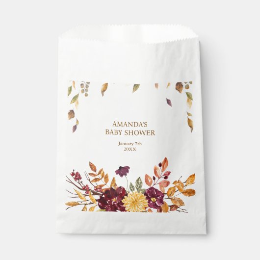 Herfst boho Rustieke Baby Shower Bedankzakje (Voorkant)