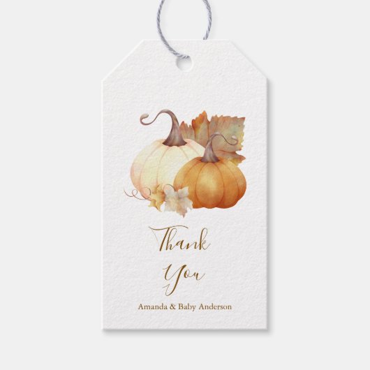 Herfst boho Rustieke Baby Shower Cadeaulabel (Voorkant)