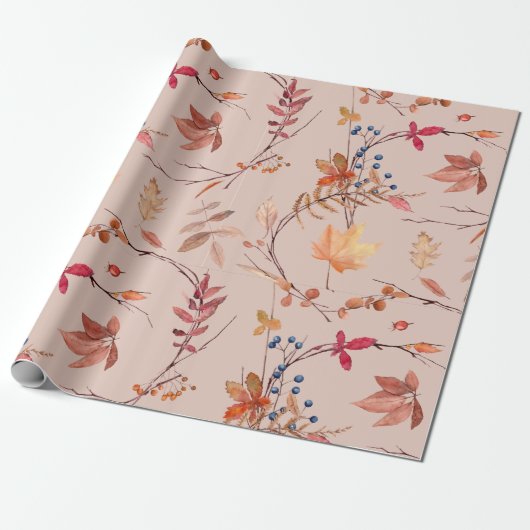 Herfst boho Rustieke Baby Shower Cadeaupapier (Uitgerold)