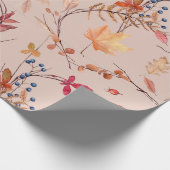 Herfst boho Rustieke Baby Shower Cadeaupapier (Hoek)
