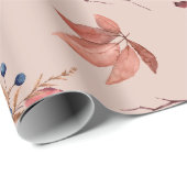 Herfst boho Rustieke Baby Shower Cadeaupapier (Rol Hoek)