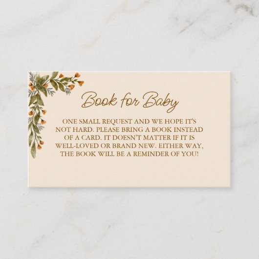 Herfst boho Rustieke Baby Shower Informatiekaartje (Voorkant)