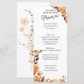Herfst boho Rustieke Baby Shower Menu (Voorkant / Achterkant)