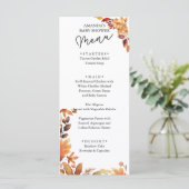 Herfst boho Rustieke Baby Shower Menu (Staand voorkant)