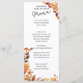 Herfst boho Rustieke Baby Shower Menu (Voorkant)