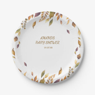 Herfst boho Rustieke Baby Shower Papieren Bordje