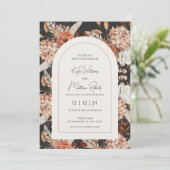 Herfst Boho rustieke bruiloft uitnodiging (Staand voorkant)