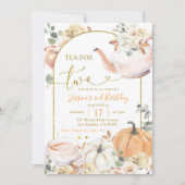 Herfst Boho Sinaasappel en witte pompoenthee voor  Kaart (Voorkant)