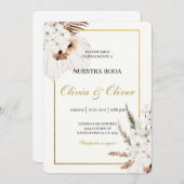 Herfst boho spaanse bruiloft kaart (Voorkant / Achterkant)